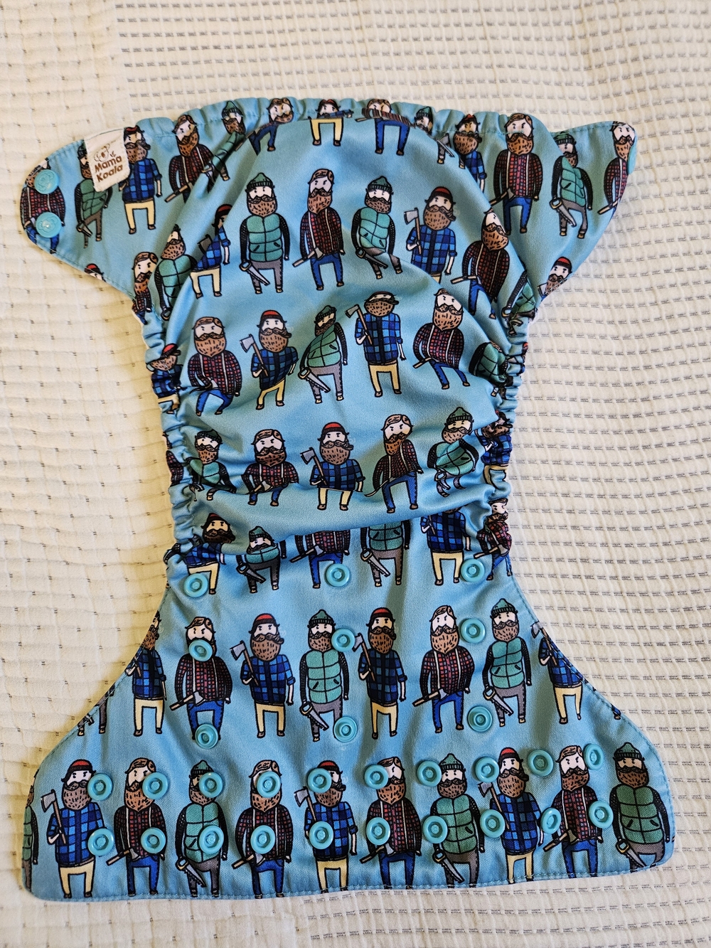 Blue Lumberjack Print Mama Koala Cloth Diaper